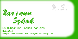 mariann szkok business card